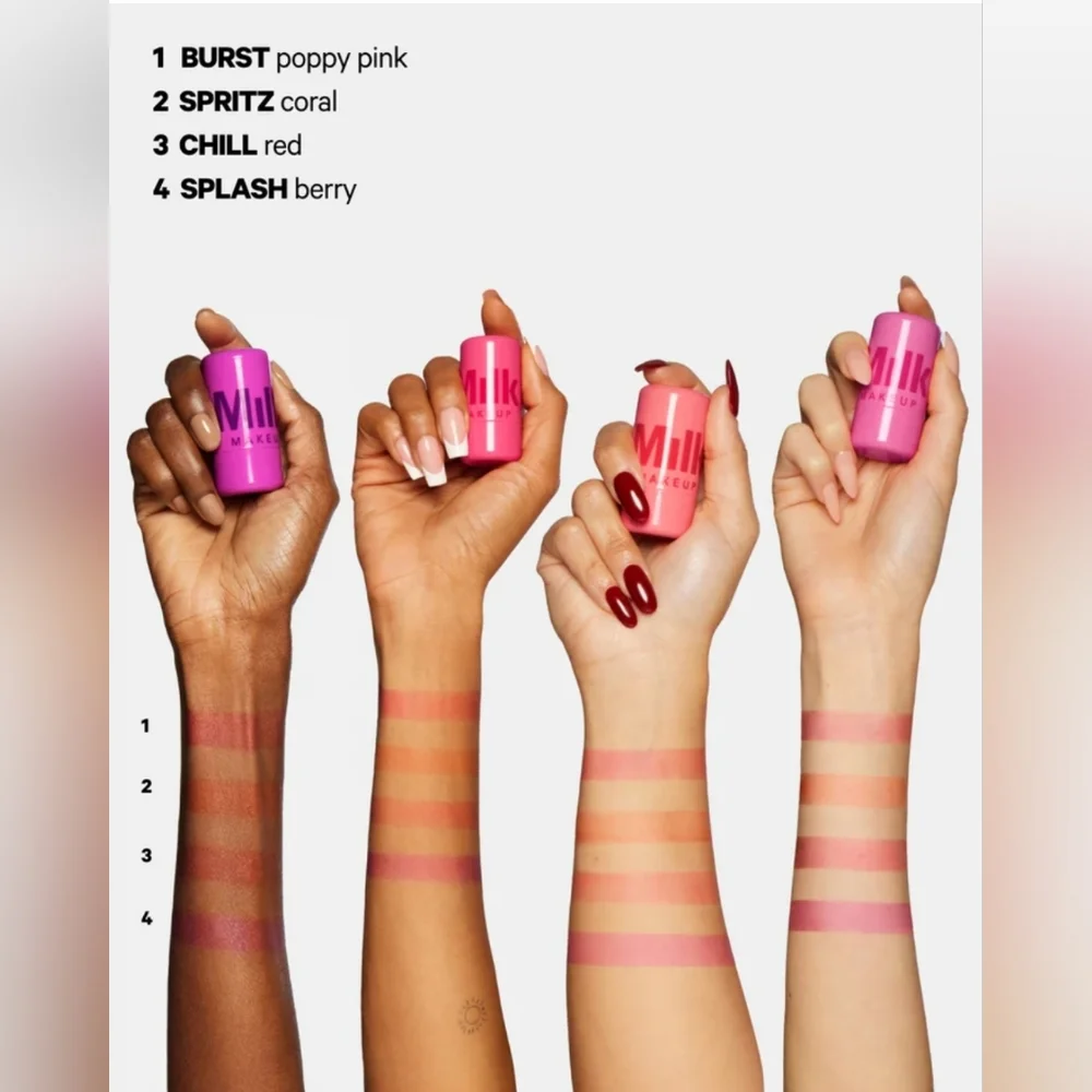 Burst Milk Makeup Cooling Water Jelly Tint Poppy Pink Blush + Lip Stain BNIB